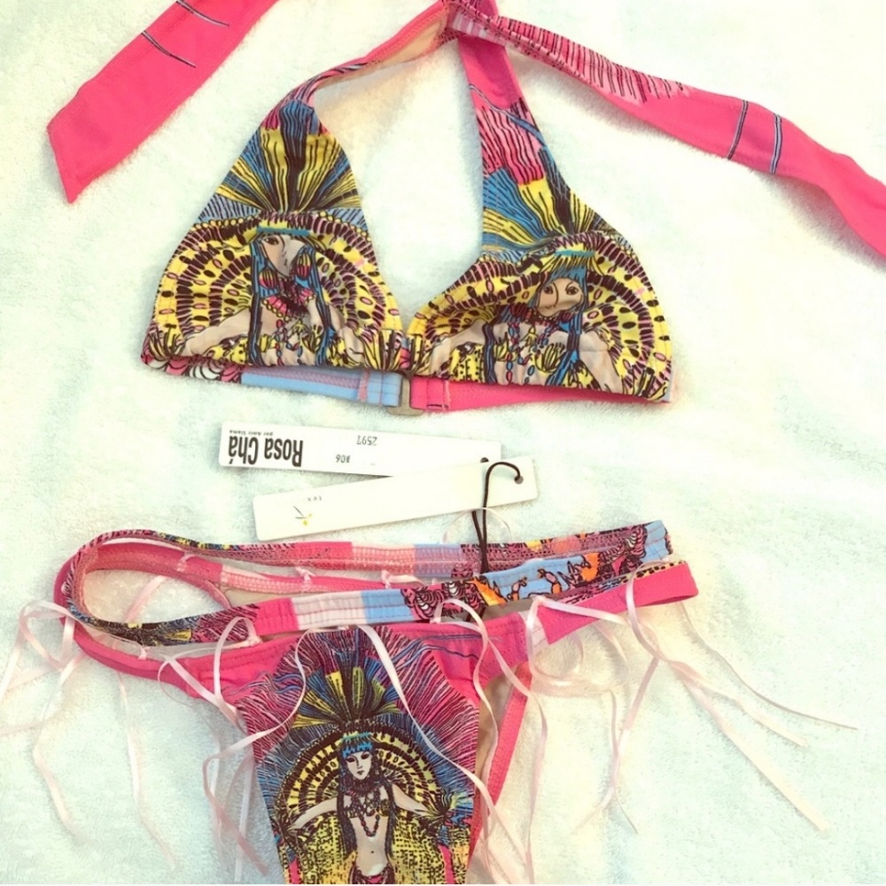 Nwot Rosa Cha ssense goddess warrior fringe bikini xs